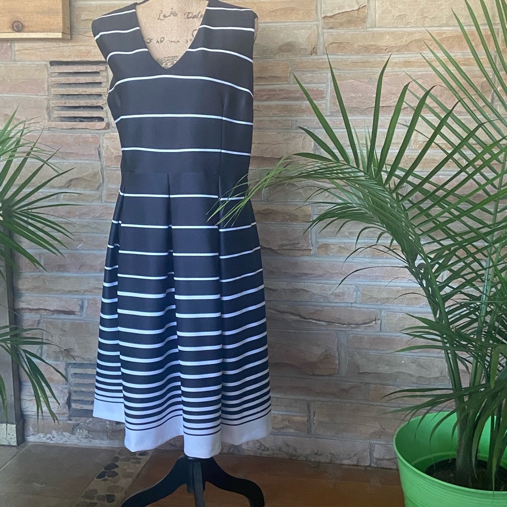 Ladies blue striped dress